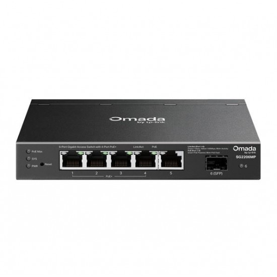 TP-LINK SG2206MP Switch 5x1000Mbps(4xPOE+) + 1xGigabit SFP, Menedzselhető TP-LINK SG2206MP Switch 5x1000Mbps(4xPOE+) + 1xGigabit SFP, Menedzselhető