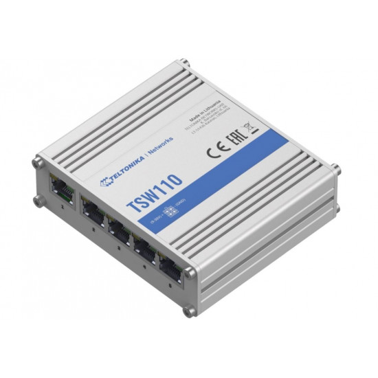 Teltonika TSW110000000 5x GbE LAN nem menedzselhető L2 switch Teltonika TSW110000000 5x GbE LAN nem menedzselhető L2 switch