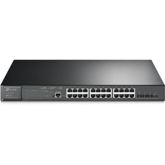 TP-LINK SG3428XMP Switch 24x1000Mbps (24xPOE+) + 4x10G SFP+ + 2xkonzol port, Menedzselhető