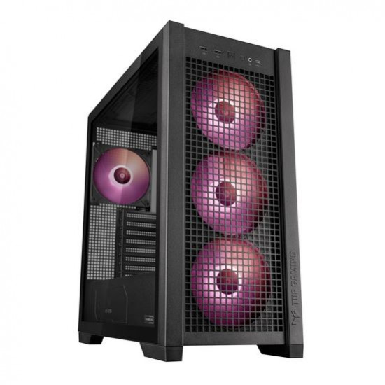 ASUS TUF Gaming GT302, Tápegység nélkül, Fekete, Üvegfalú számítógépház ASUS TUF Gaming GT302, Tápegység nélkül, Fekete, Üvegfalú számítógépház