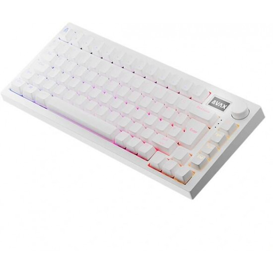 AVAX GM02 PRO 75% HUN tri-mode fehér mechanikus (Gateron yellow switch) billentyűzet