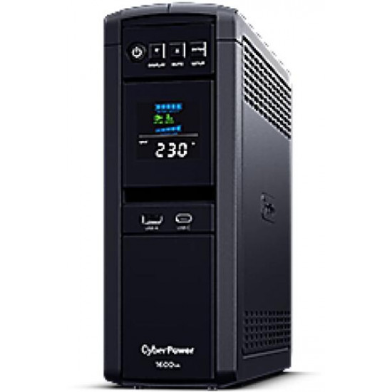 CYBERPOWER UPS gaming, 6xSCHU,2xUSB 1600VA 1600W 230V, színuszus szünetmentes tápegység,LINE-INTERAKTÍV, AVR, színes LCD