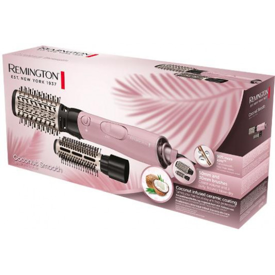 REMINGTON AS5901 meleglevegős hajformázó, 1000W, kókusz-kerámia bevonat, ionos, 50/30 mm vegyes sörtéjű kefék, 2 fokozat