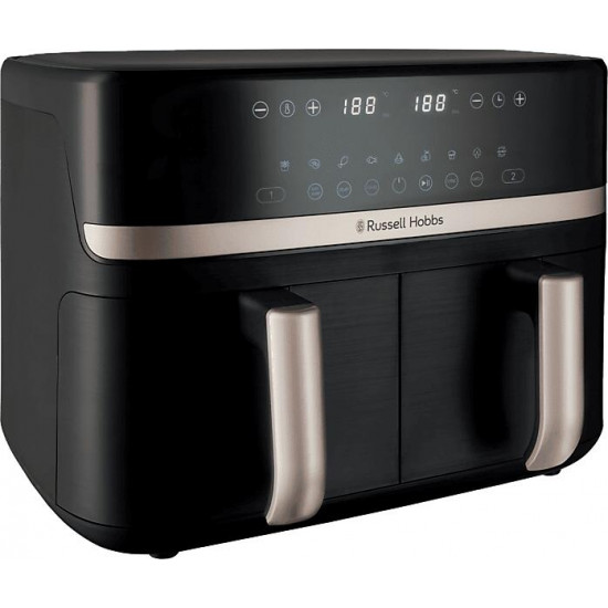 RUSSEL HOBBS SatisFry 27680-56/RH dupla kosaras 9 L Airfryer, fekete/pezsgő