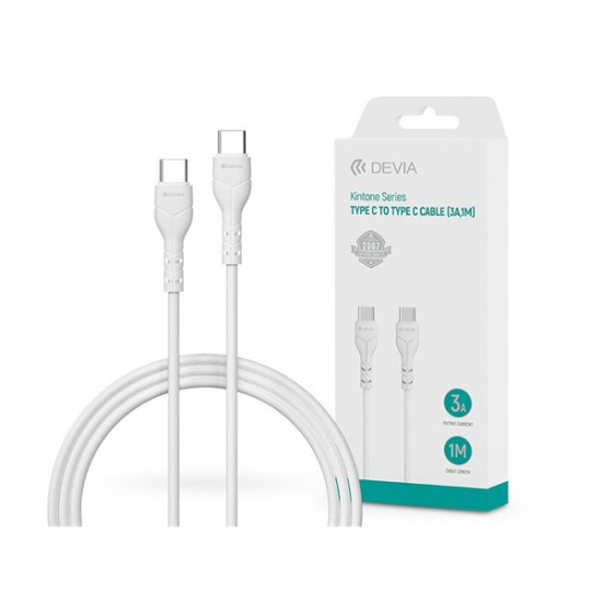 DEVIA USB TYPE-C - USB TYPE-C ADAT- ÉS TÖLTŐKÁBEL 1 M-ES VEZETÉKKEL - KINTONE SERIES TYPE-C TO TYPE-C CABLE - 60W, WHITE DEVIA USB TYPE-C - USB TYPE-C ADAT- ÉS TÖLTŐKÁBEL 1 M-ES VEZETÉKKEL - KINTONE SERIES TYPE-C TO TYPE-C CABLE - 60W, WHITE