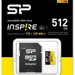 SILICON POWER 512GB MicroSDXCCL10 A1 UHS-I U1 V30, Inspire Memóriakártya
