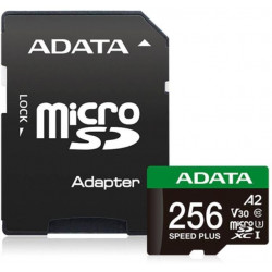 ADATA SPEED PLUS 256GB MicroSDXC Memóriakártya + Adapter UHS-I U3 (180/160)