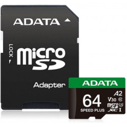 ADATA SPEED PLUS 64GB MicroSDXC Memóriakártya + Adapter UHS-I U3 (160/140)