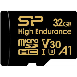 SILICON POWER High Endurance 32GB CL10 UHS-I U3 V30 A1, Golden Series Memóriakártya MicroSDHC