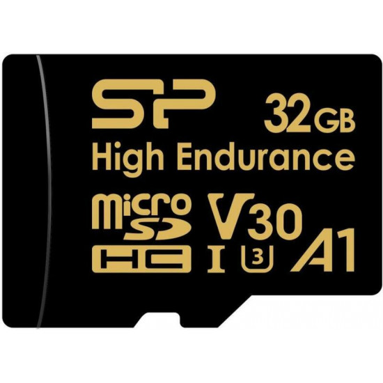 SILICON POWER High Endurance 32GB CL10 UHS-I U3 V30 A1, Golden Series Memóriakártya MicroSDHC