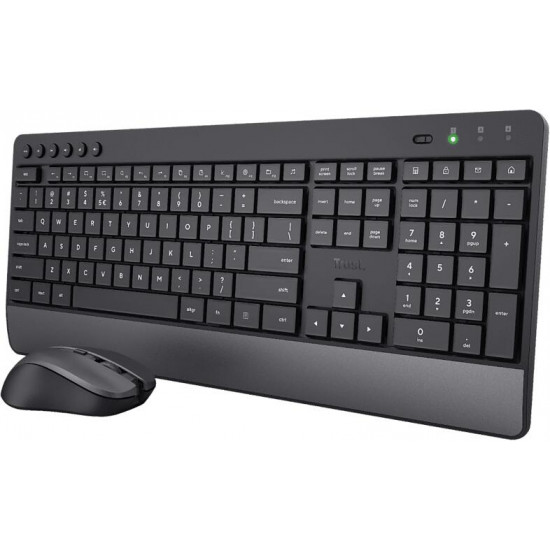 Trust Trezo Comfort (micro vevő; USB; multimed.; magyar) fekete vezeték nélküli egér + billentyűzet