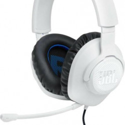 JBL Quantum 100P Console (Vezetékes, gaming fejhallgató levehető mikrofonnal), Fehér/Kék