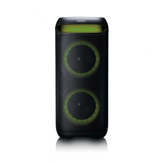 Lenco PA-210BK Bluetooth 5.3 bulihangszóró beépített világítással , TWS, 100W erősítővel, 2x mikrofon bemenet