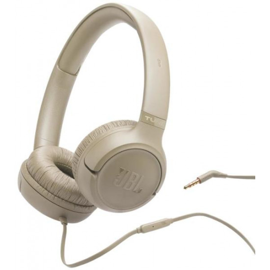 JBL T530 vezetékes bézs mikrofonos fejhallgató