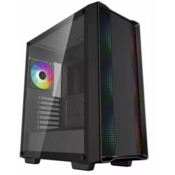 DEEPCOOL CC560 ARGB V2 Tápegység nélkül, Fekete Üvegfalú Ház ATX