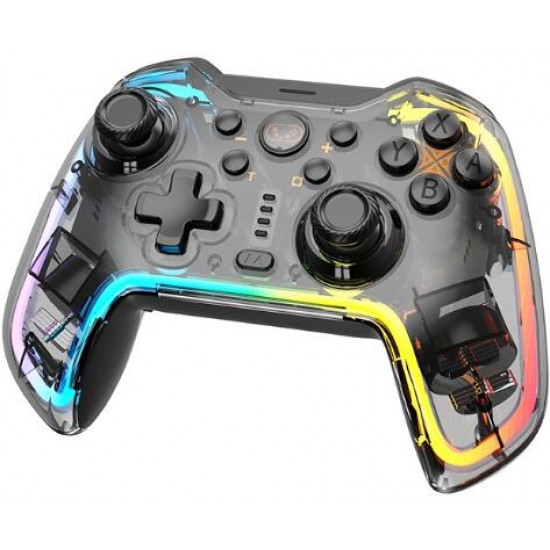 BLACKBIRD Kontroller - Nintendo Switch/Lite/OLED/Android/IOS/PC, Vezeték nélküli Bluetooth 5.0, Átlátszó Fehér RGB BLACKBIRD Kontroller - Nintendo Switch/Lite/OLED/Android/IOS/PC, Vezeték nélküli Bluetooth 5.0, Átlátszó Fehér RGB