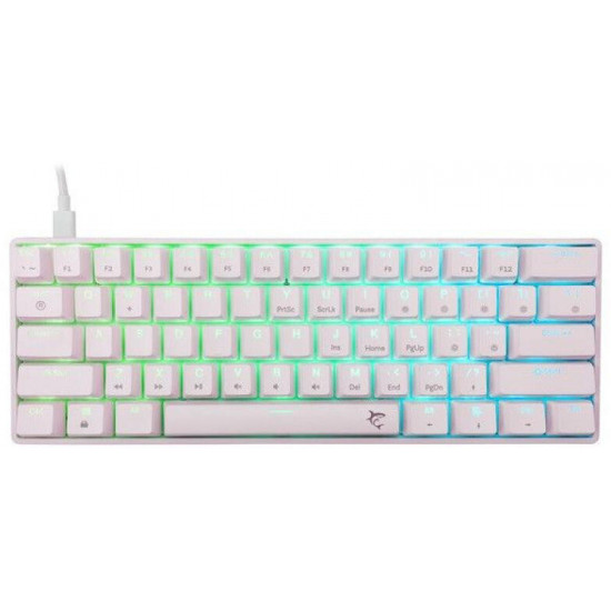 WHITE SHARK GK-004223W/BL-HU SHINOBI-2/W-BL-HU mech. bill. 62 kék gomb,fehér,magyar WHITE SHARK GK-004223W/BL-HU SHINOBI-2/W-BL-HU mech. bill. 62 kék gomb,fehér,magyar