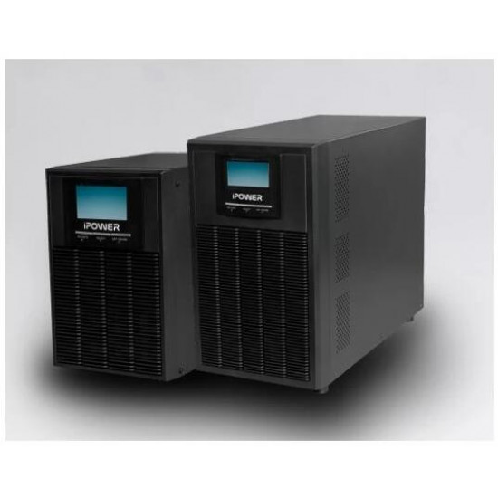iPOWER UPS, 1000VA, 1000W, 4x IEC C13, SNMP/USB/RS-232, szünetmentes tápegység, LCD kijelző, AVR, online, tower