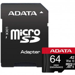 ADATA 64GB High Endurance UHS-I U3 V30S +Ad 100/70 MB/s Micro SDXC memória kártya ADATA 64GB High Endurance UHS-I U3 V30S +Ad 100/70 MB/s Micro SDXC memória kártya