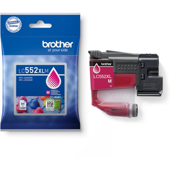 BROTHER Tintapatron LC552XLM, Szuper nagy töltetű - 1500 oldal, Magenta BROTHER Tintapatron LC552XLM, Szuper nagy töltetű - 1500 oldal, Magenta
