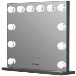 HUMANAS HM02 maxi álló sminktükör, 55x45 cm, 12 LED, integrált érintő gombok 3 színhőmérséklet, szabályozható fény fehér