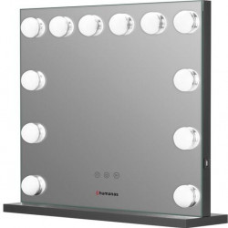 HUMANAS HM02 maxi álló sminktükör, 55x45 cm, 12 LED, integrált érintő gombok 3 színhőmérséklet, szabályozható fény fehér