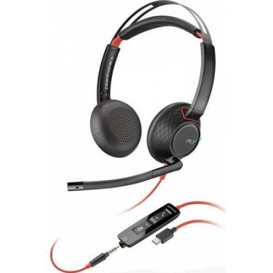 HP POLY fejhallgató Blackwire 5220 sztereó USB-C+3,5 mm-es csatlakozó+USB-C/USB-A adapter HP POLY fejhallgató Blackwire 5220 sztereó USB-C+3,5 mm-es csatlakozó+USB-C/USB-A adapter
