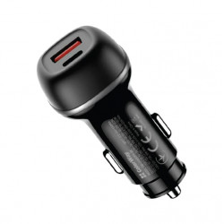 COLORWAY Autós töltő, CW-CHA067PD-BK, 2xUSB (Type-C PD45W + USB QC3.0 18W) (63W), fekete