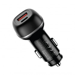 COLORWAY Autós töltő, CW-CHA067PD-BK, 2xUSB (Type-C PD45W + USB QC3.0 18W) (63W), fekete