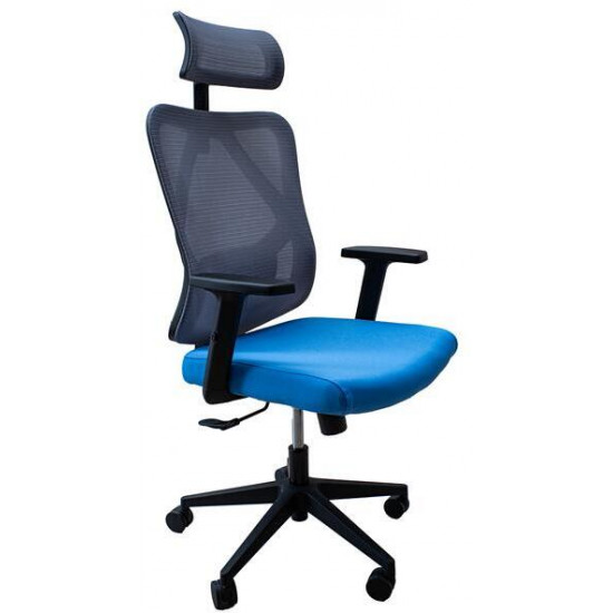IRISOffice Eclipse kék/szürke ergonómikus, szövet-hálós irodai forgószék fej és háttámasszal IRISOffice Eclipse kék/szürke ergonómikus, szövet-hálós irodai forgószék fej és háttámasszal
