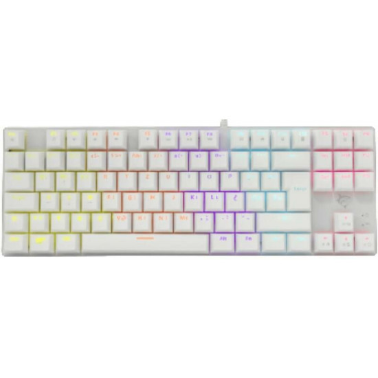 White Shark WS GK-2106W/R-US COMMANDOS fehér mechanikus angol (red switch) gamer billentyűzet