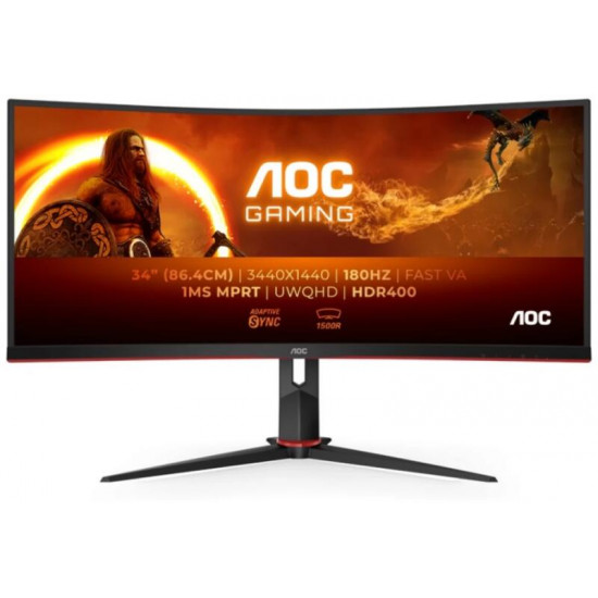 AOC Ívelt Gaming 180Hz VA monitor 34 AOC Ívelt Gaming 180Hz VA monitor 34
