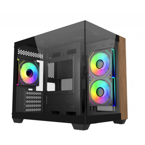 COOLER MASTER ELITE 481 Wood,Tápegység nélkül, Fekete Ház ITX/Micro-ATX COOLER MASTER ELITE 481 Wood,Tápegység nélkül, Fekete Ház ITX/Micro-ATX