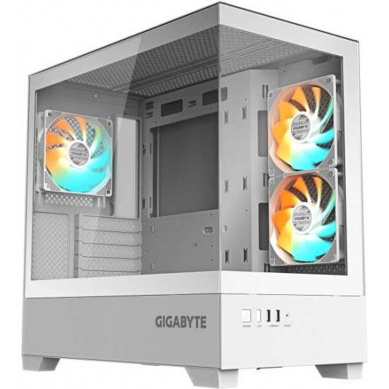 GIGABYTE C201PI, Tápegység nélkül, Fehér, Üvegfalú Ház GIGABYTE C201PI, Tápegység nélkül, Fehér, Üvegfalú Ház