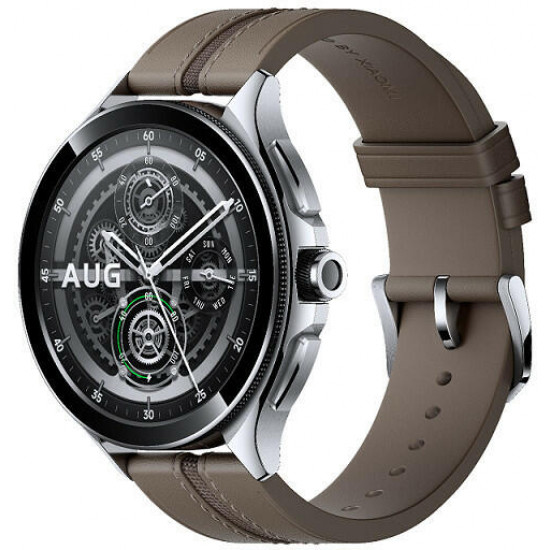 Xiaomi Watch 2 Pro 4G bőr szíjas ezüst okosóra