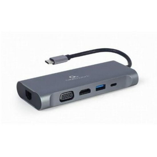 Gembird Multi Port Adapter USB Type C 7in1 USB hub szürke Gembird Multi Port Adapter USB Type C 7in1 USB hub szürke