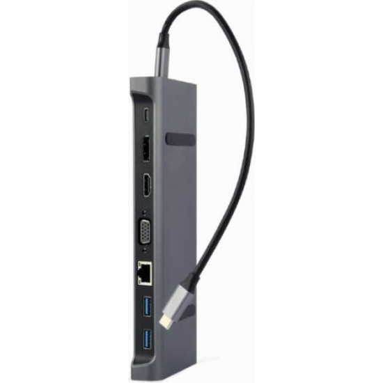 Gembird Multi Port Adapter USB Type C 9in1 USB hub szürke Gembird Multi Port Adapter USB Type C 9in1 USB hub szürke
