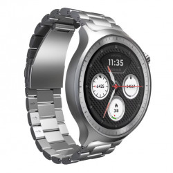MOTOROLA Moto Watch 47/36mm OLED GPS ezüst + zöld szilikon szíj okosóra