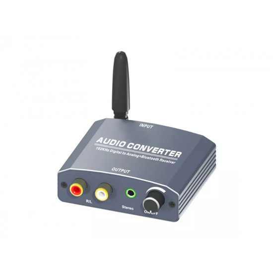 Rainbow Konverter digitális>analóg audio, bluetooth wireless vevő, analóg audio kimenettel (VACONBT-LR)