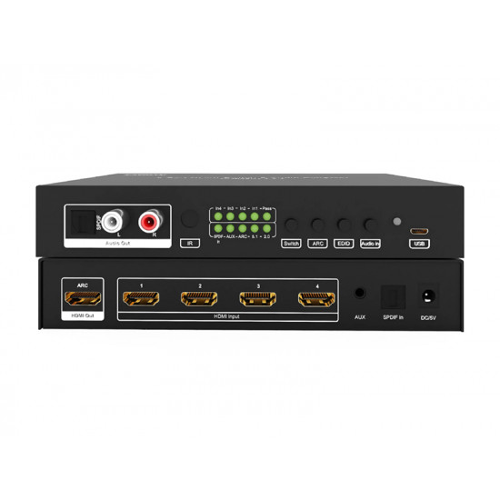 Rainbow HDMI 2.0 selector (switch) 4/1 és audio extractor (VASEH4K-4)
