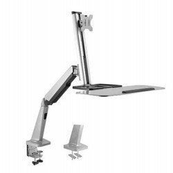 Rainbow asztali gázrugó karos munkaállomás - ezüst (VELCD-G1) Rainbow asztali gázrugó karos munkaállomás - ezüst (VELCD-G1)