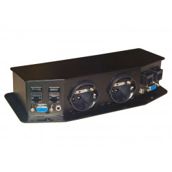 Rainbow ECO-2 2x230V, 2xVGA, 4xRJ45, 2x3,5mm audio asztallap alá építhető kábelrendező (WAECO-2) Rainbow ECO-2 2x230V, 2xVGA, 4xRJ45, 2x3,5mm audio asztallap alá építhető kábelrendező (WAECO-2)